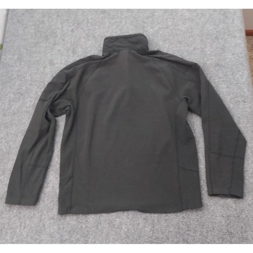 North Face Fleece Pullover Mens Large Black Flashdry 1/4 Zip Outdoor Zip Pocket